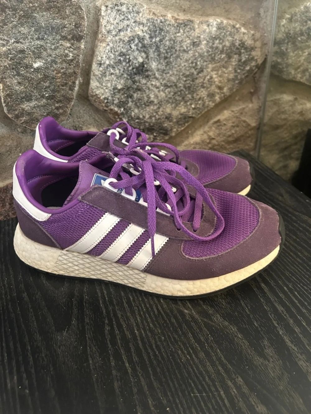 Women's Marathon Tech adidas Purple & White Casual Running Shoes - Picture 1 of 5